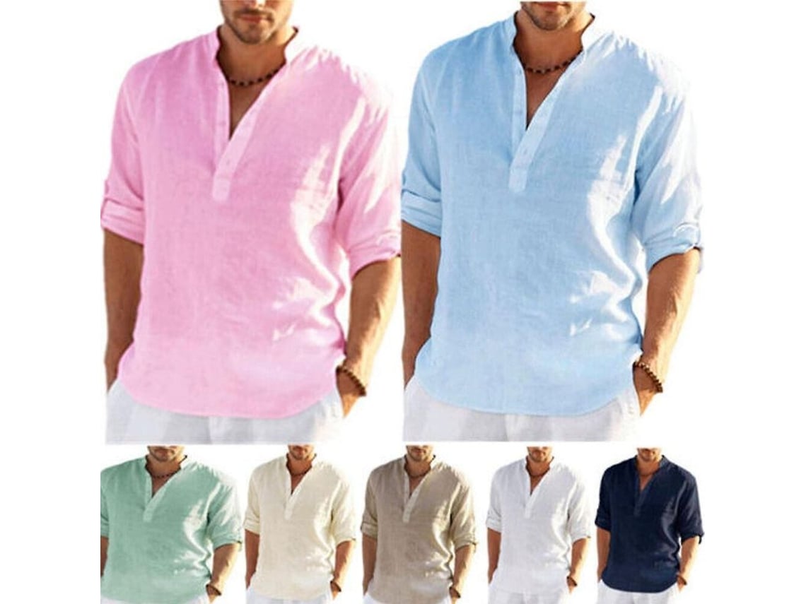 2026-camisa De Manga Larga De Lino Y Algodón Para Hombre, Camisa Casual De Verano