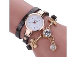 Reloj De Pulsera Analógico De Cuarzo Unisex Con Correa De Cuero Sintético (rojo)