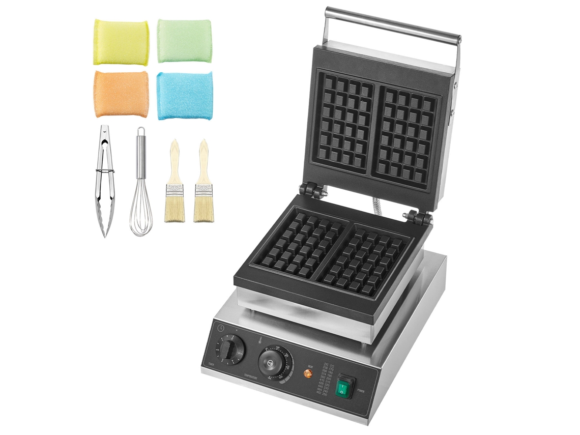 Máquina para hacer gofres rectangular comercial Succebuy 2000 W 300 x 410 x 250 mm