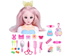 Set De 25 Piezas De Muñeca Peluquera Con Accesorios Para Que Las Niñas Jueguen A Maquillar Y Peinar.
