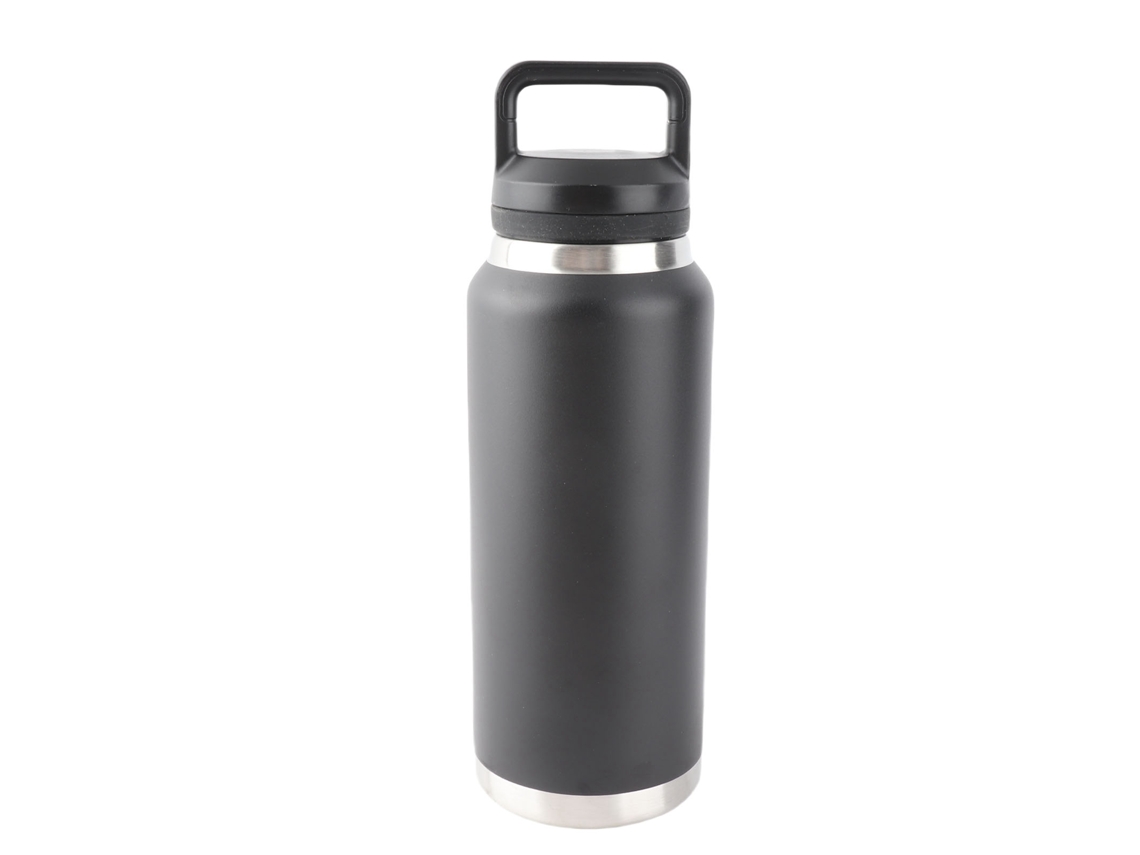 Botella De Agua Deportiva De Acero Inoxidable Portátil Anti-fugas Para Camping Gimnasio Viaje Oficina Negro