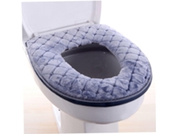 Asiento De Inodoro Acolchado - Suave - Lavable Con Agua - Universal - Con Cremallera, Gris