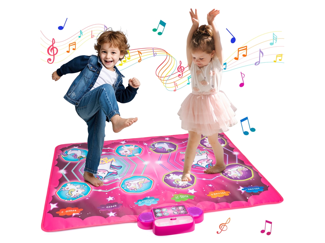 Tapete de baile inalámbrico con 2 reproductores de música y 8 teclas para niños de 3 a 12 años Cuich