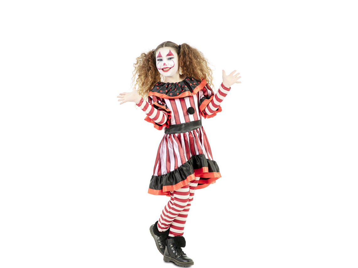 Disfraz de Niña EUROCARNAVALES Payaso Rojo Sangriento (10-12 años)