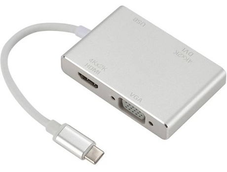 Adaptador GOEIK VU-M (Type-C - 0.01 m - Gris)