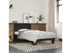 Estructura De Cama Madera De Ingeniería Y Metal Negra 75x190 Cm