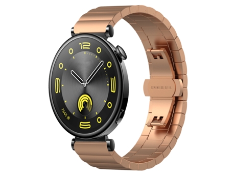 Correa de reloj inteligente para Huawei Watch GT4 41 mm Correa de reloj de metal de acero inoxidable con hebilla de mariposa de una cuenta (oro rosa)