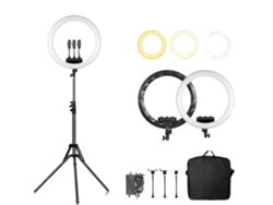Anillo de luz LED, brillo ajustable, temperatura bicolor, trípode de 184 cm con OEM