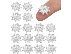 20 Piezas Copos Nieve Sintéticos Plateados Navidad Decoración Única Manualidades Acabado Resistente Daños