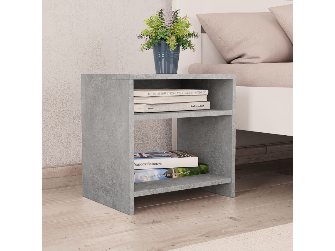 Mesa-De-Cabeceira LOVELY HOME Mesinha 40X30X40 Cm Aglomerado Cinzento Cimento