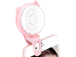 VYLARA Mini Anel De Luz Com Brilho Ajustável, Recarregável Com Cabo Usb, Ideal Para Selfies E Vídeos