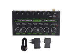 Mezclador Estéreo Profesional De 6 Canales Con Bajo Nivel De Ruido E Iluminación Rgb Para Uso En Estudio Y Dj.