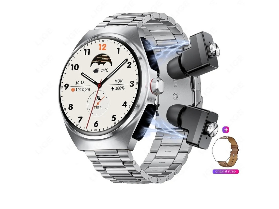 Reloj inteligente con auriculares para iPhone y Android, pantalla HD redonda grande de 1,53 pulgadas, monitor de actividad física, llamadas y llamadas. Bestvite
