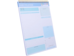 Cuaderno espiral A4 semanal, sin fecha, planificador diario, 52 páginas, tapa azul claro, organizador para Gokoco