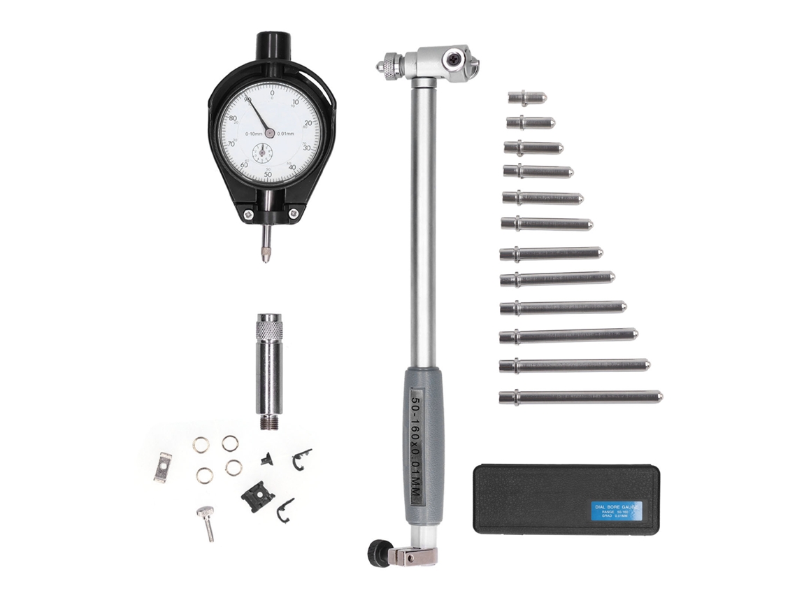 Juego De Indicadores De Cuadrante De Precisión De 0,01 Mm, Herramienta De Medición De Aleación De Aluminio, 50-160 Mm