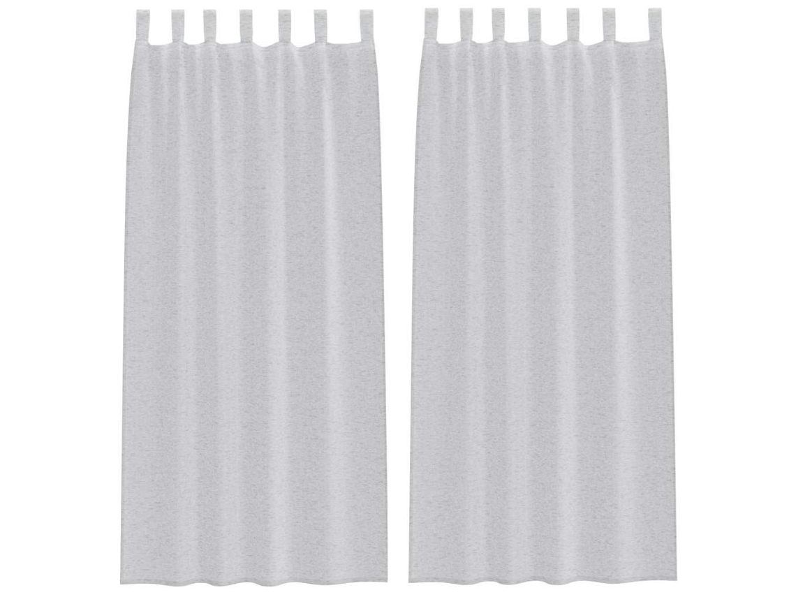 Maison Exclusive - Cortina De Voilé 2 Pcs Gris Claro 225 X 140 Cm Poliéster