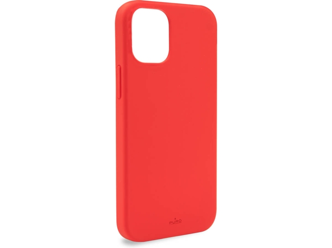 Funda iPhone 12, 12 Pro PURO Microfibras Antibacterianas Rojo