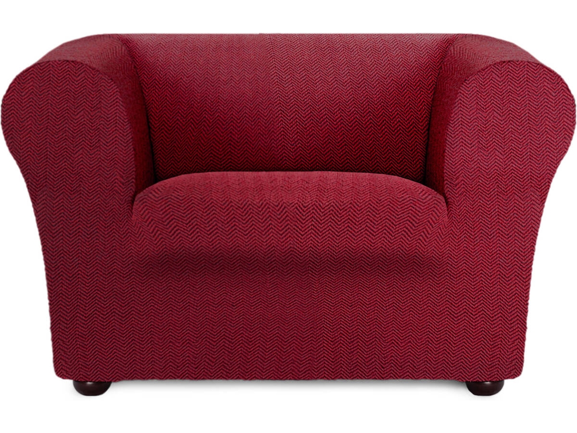 Funda de Sillón EYSA Chester/Klippan Premium Jaz Tejido Multielástico (130 x 110 x 100 cm - Poliéster y Algodón - Burdeos)