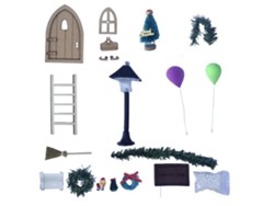 Juego De Gnomos Navideños En Miniatura, Accesorios Decorativos, Adornos De Madera Para Puertas Y Paredes, Escalas 1/12 Y 1/6.