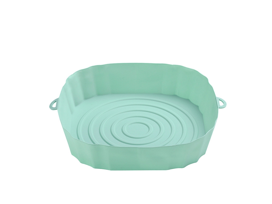 Assadeira de Silicone para Air Fryer Diâmetro Inferior de 18 Cm Verde GERTIZ