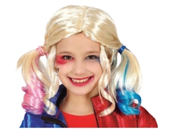 Peluca GUIRCA de cola de caballo rosa y azul para niños