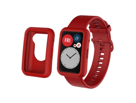 Correa de Silicona ajustable antiarañazos para Huawei Watch Fit - vino tinto