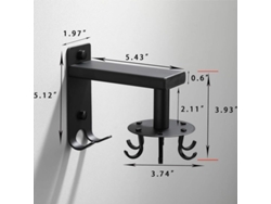 Soporte De Utensilios De Pared Con Gancho Giratorio Ajustable 6 Ganchos Aluminio
