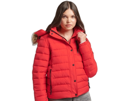 Abrigo para Mujer SUPERDRY (M - Poliéster - Rojo)