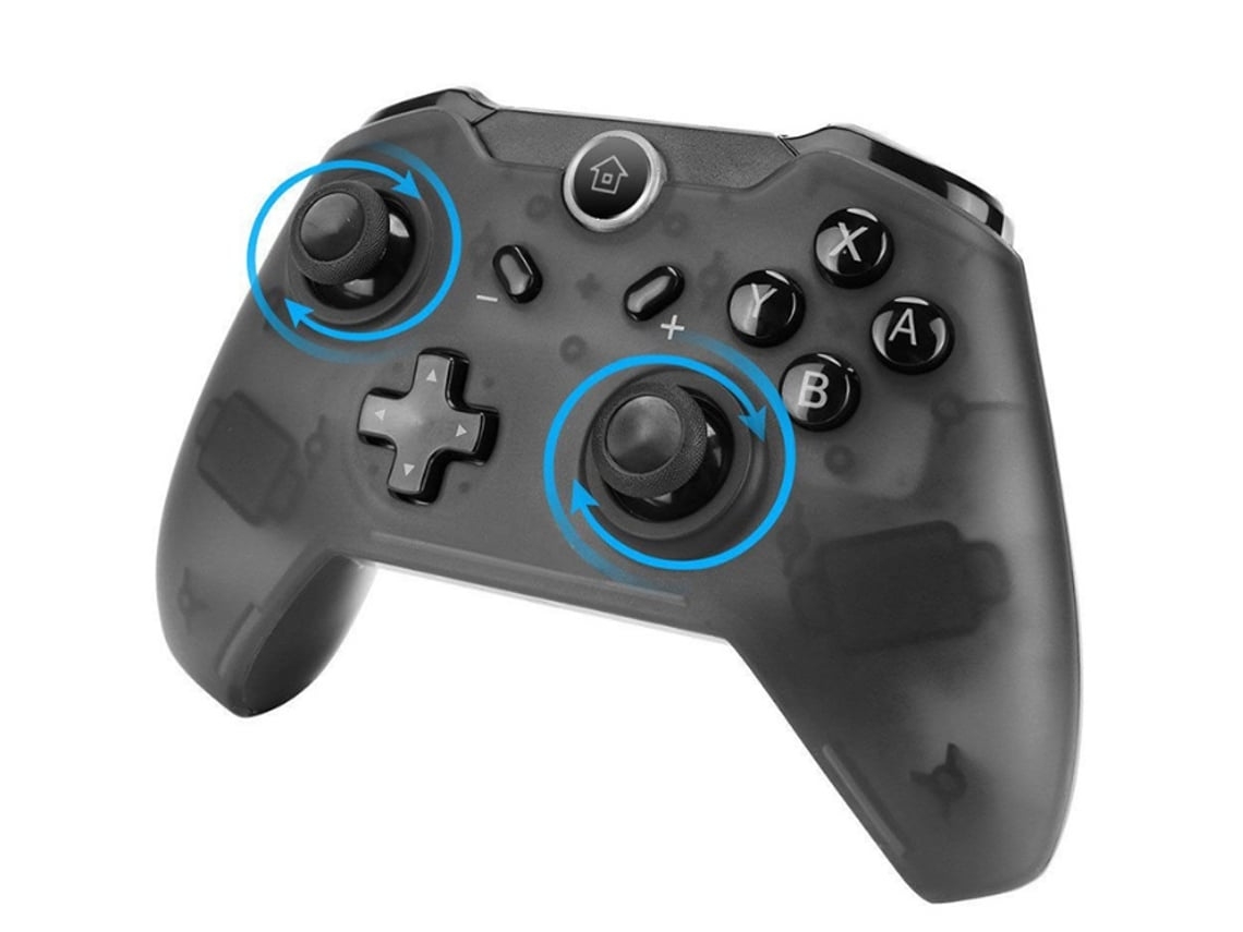 Controlador inalámbrico compatible con Switch Gyro Axis Dual Shock Gamepad Joypad negro YIZHOOD