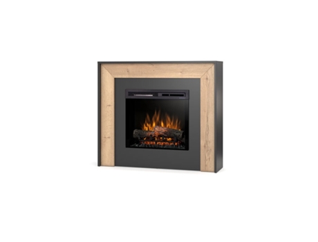 Chimenea LED eléctrica independiente ZUNI 23' 108.2 x 93.5 x 27.5 Roble claro / Negro OUTINFIRE