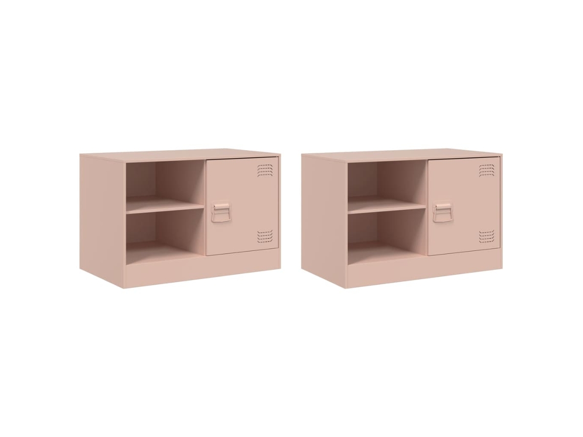 Maison Exclusive - Muebles Para Tv 2 Unidades Acero Rosa 67x39x44 Cm