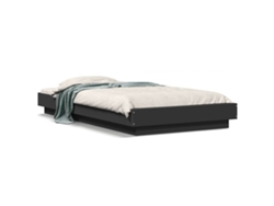 Maison Exclusive - Estructura Cama Con Luces Led Madera Ingeniería Negro 90x190 Cm