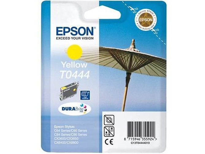 Cartucho de tinta original EPSON T0444, Sombrilla 13 ml , Amarillo, C13T04444010