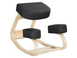 Cadeira De Joelhos Ergonômica Em Madeira De Bétula Com Almofada, 51x69x58 Cm, Preta