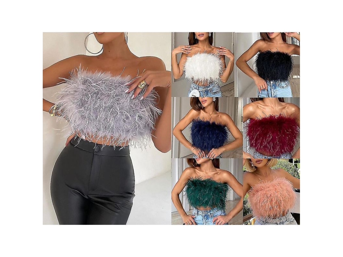 2026-blusa De Pelo Fluffy Y Plumas Para Mujer Moda Versátil