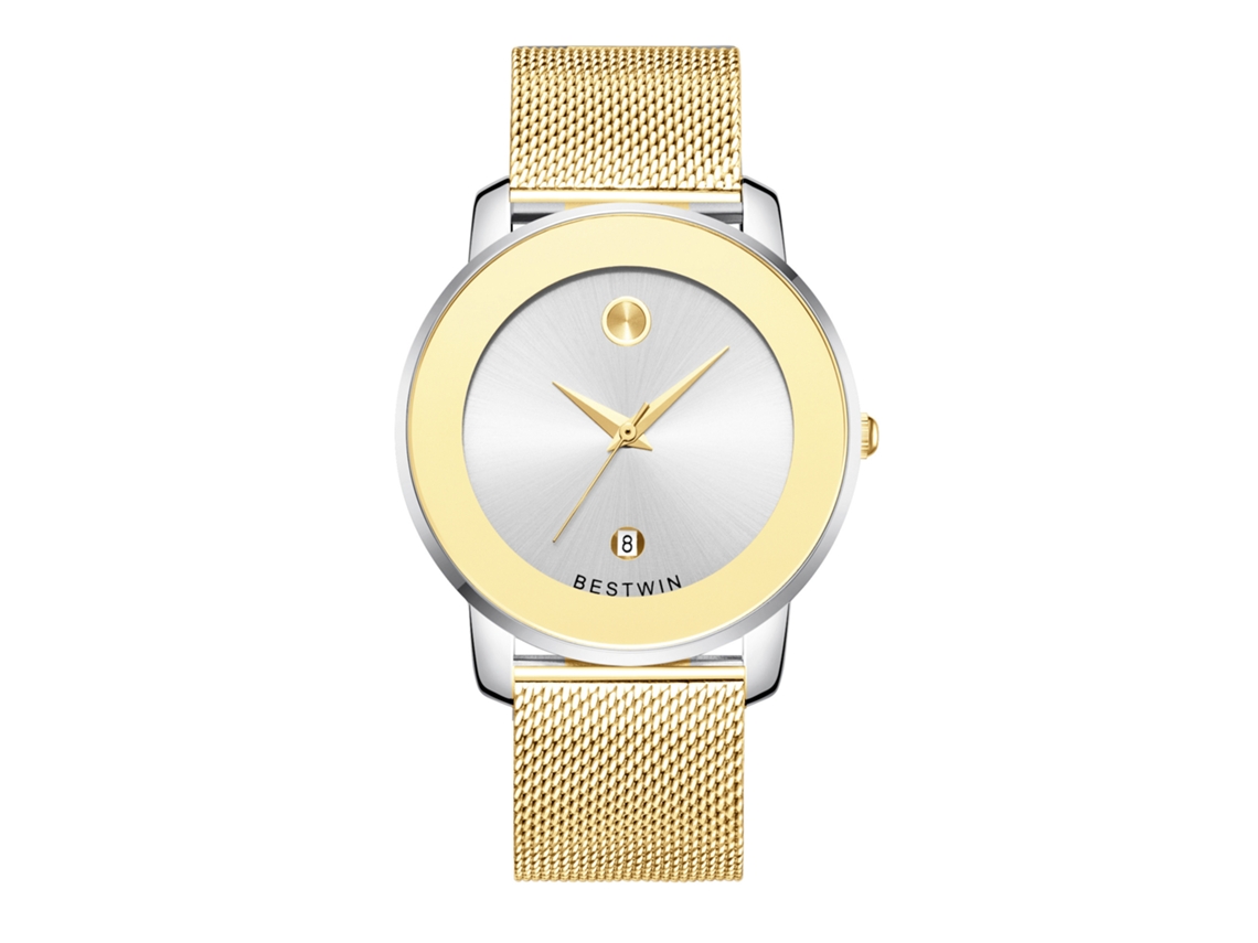 Reloj De Cuarzo Para Hombre (con Correa De Malla Blanca)