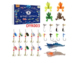 Kit de pesca navideño con cuenta regresiva para amantes de la pesca, calendario de llegada de caja sorpresa, regalo creativo