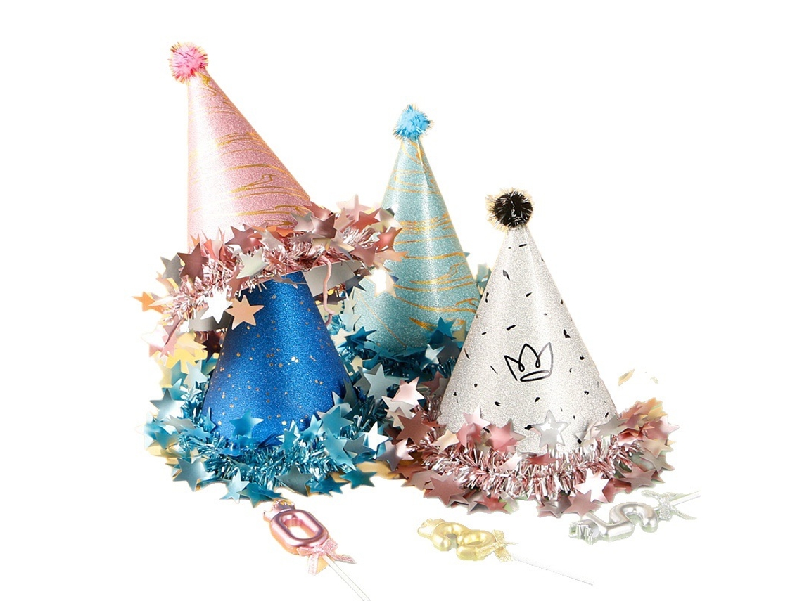 Sombrero de cumpleaños de estrella, suministros para fiestas