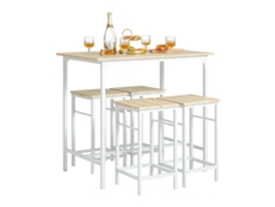Juego De Mesa Y 4 Taburetes Blanco Ogt11-Wn SOBUY