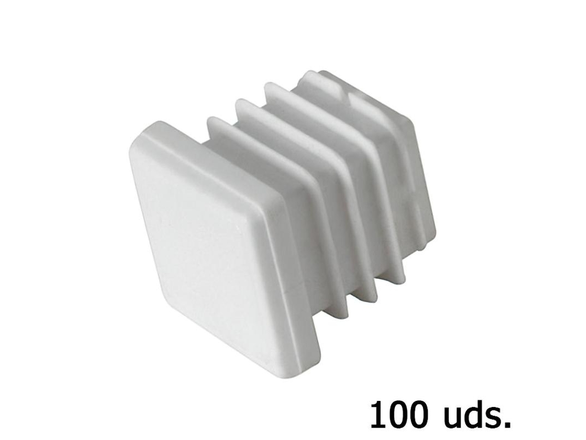 Contera plastico cuadrada 22x22 mm. bolsa 100 unidades