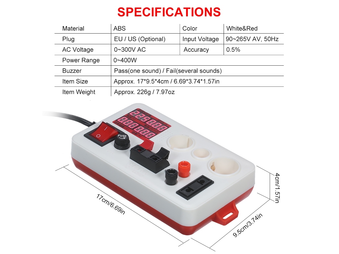 Comprobador De Potencia Led Con Pinza De Prueba, Caja De Medidor De Potencia Para Bombillas Con Enchufe Europeo B22 E14 E27.