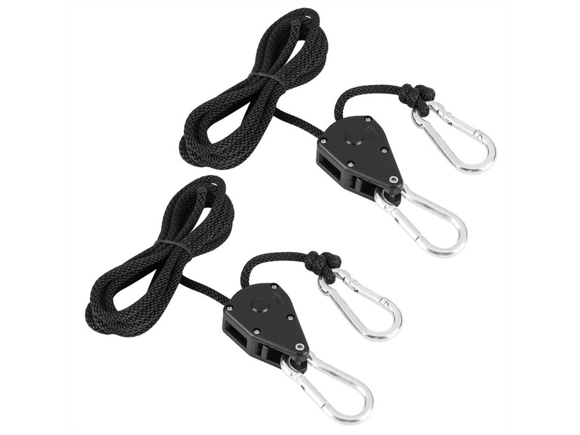 2 Poleas Con Gancho De Trinquete De 1/8 De Pulgada Para Tienda De Campaña, Ventilador, Lámpara, Planta