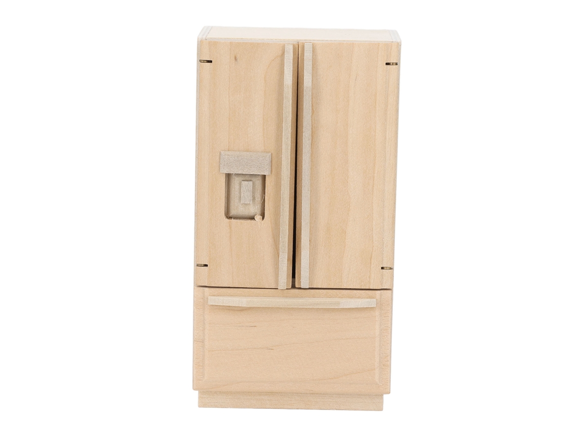 Mini Refrigerador De Madera Para Casa De Muñecas 1:12, Simulación De Muebles De Doble Puerta, Bricolaje.