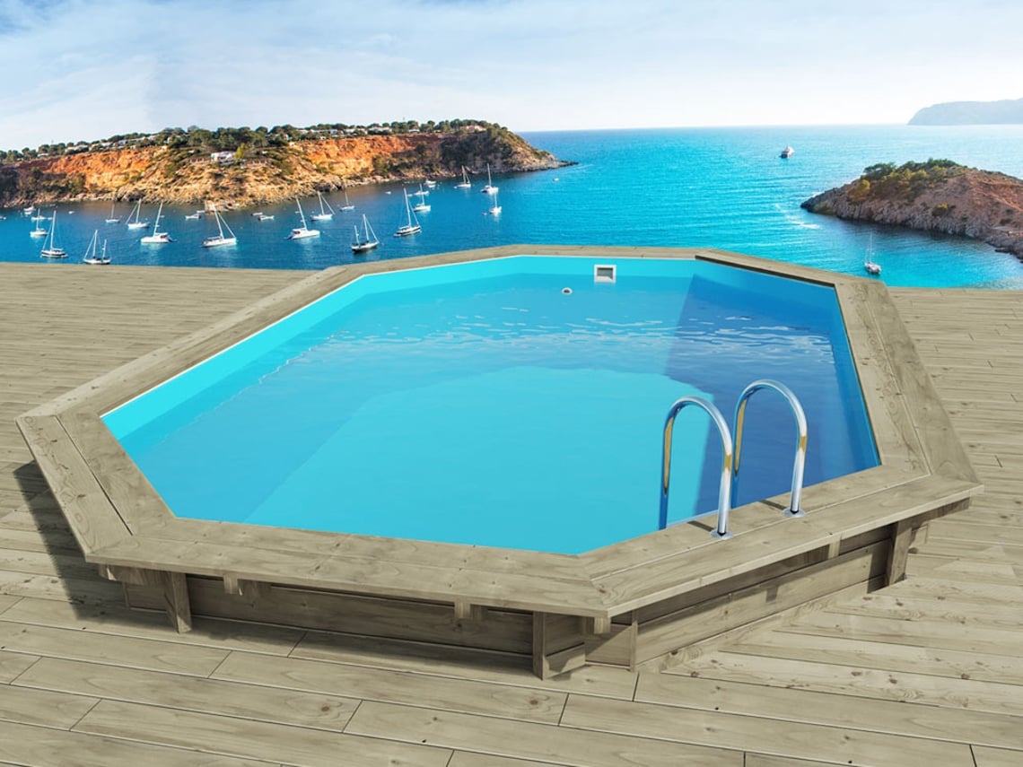 Piscina de madera "Miami" - 4.86 x 3.36 x 1.20 m HABITAT ET JARDIN
