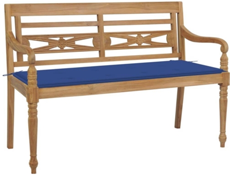 Banco de exterior VIDAXL Azul Teca (120x51.5x84 cm)