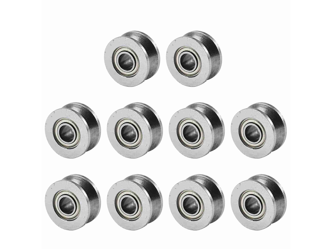 Sistema De Riel De Polea Lineal Con Ranura En V Y Rodamiento De Bolas De 10 Piezas (4x13x6 Mm)