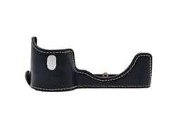 Estuche de cuero sintético Facpoet de medio cuerpo para cámara Sony A7/a7r con tornillo