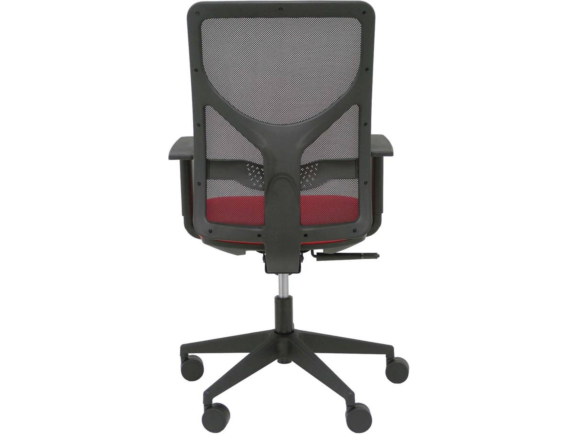 Silla de Escritorio Operativa PIQUERAS Y CRESPO Motilla Negro y Rojo (Brazos ajustables - Malla y Tejido)