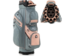 Bolsa de golf Costway con 14 compartimentos, 9 bolsas con cordón, bolsa térmica, asa acolchada y soporte para paraguas.