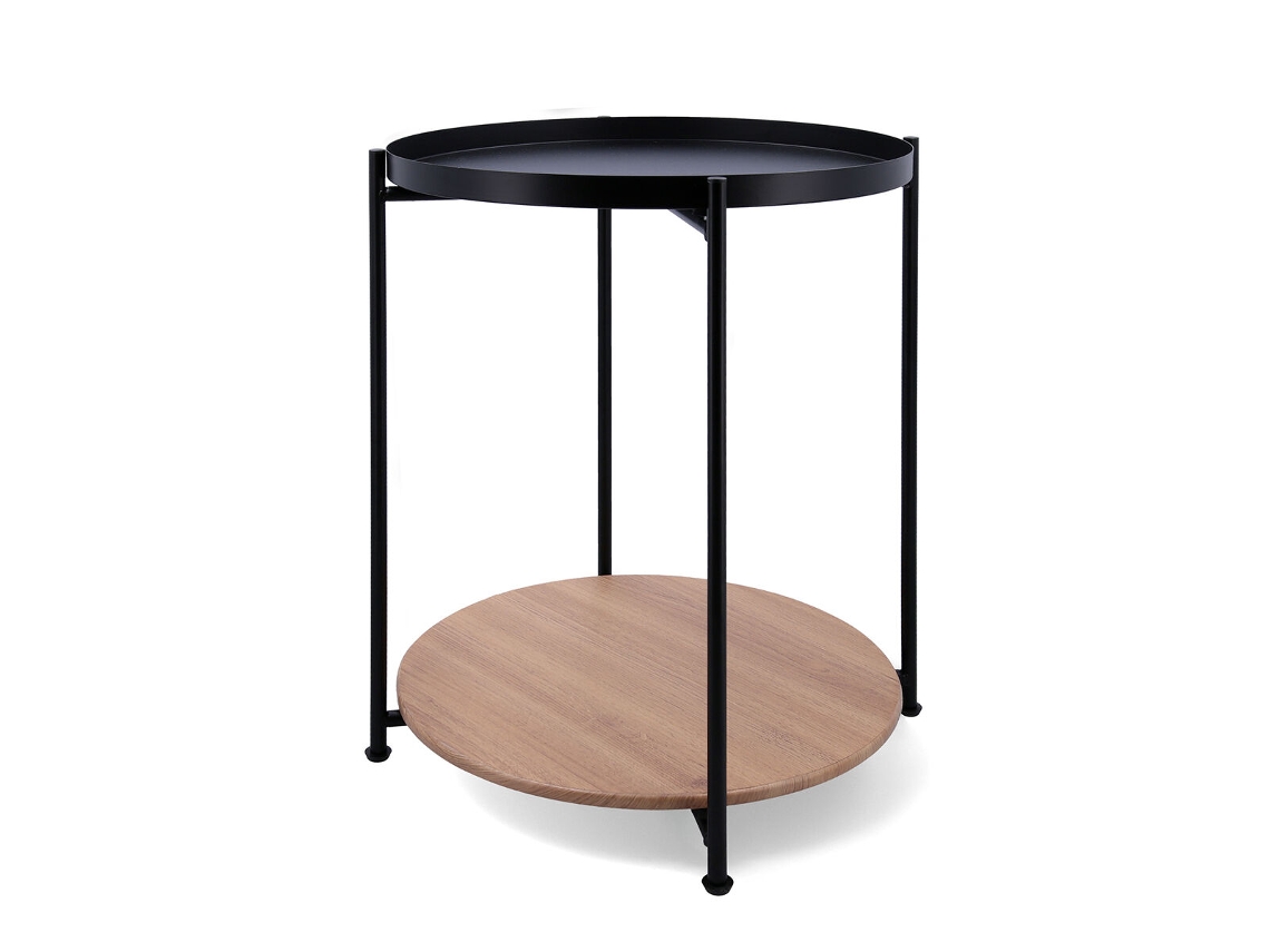 Mesa auxiliar VINTHERA Moa Acero Negro 42x42x52 cm